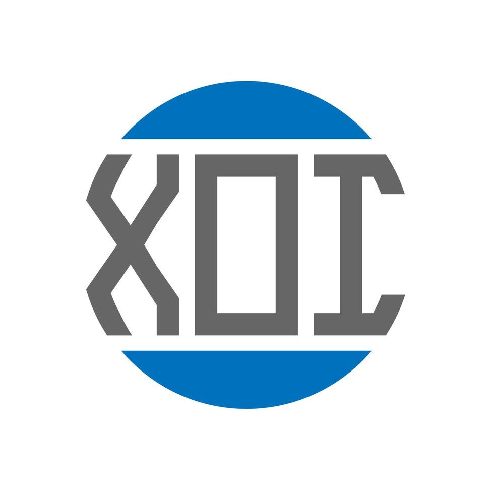 design do logotipo da letra xoi em fundo branco. conceito de logotipo de círculo de iniciais criativas xoi. design de letras xoi. vetor