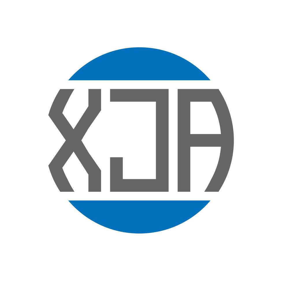 design do logotipo da carta xja em fundo branco. conceito de logotipo de círculo de iniciais criativas xja. design de letras xja. vetor