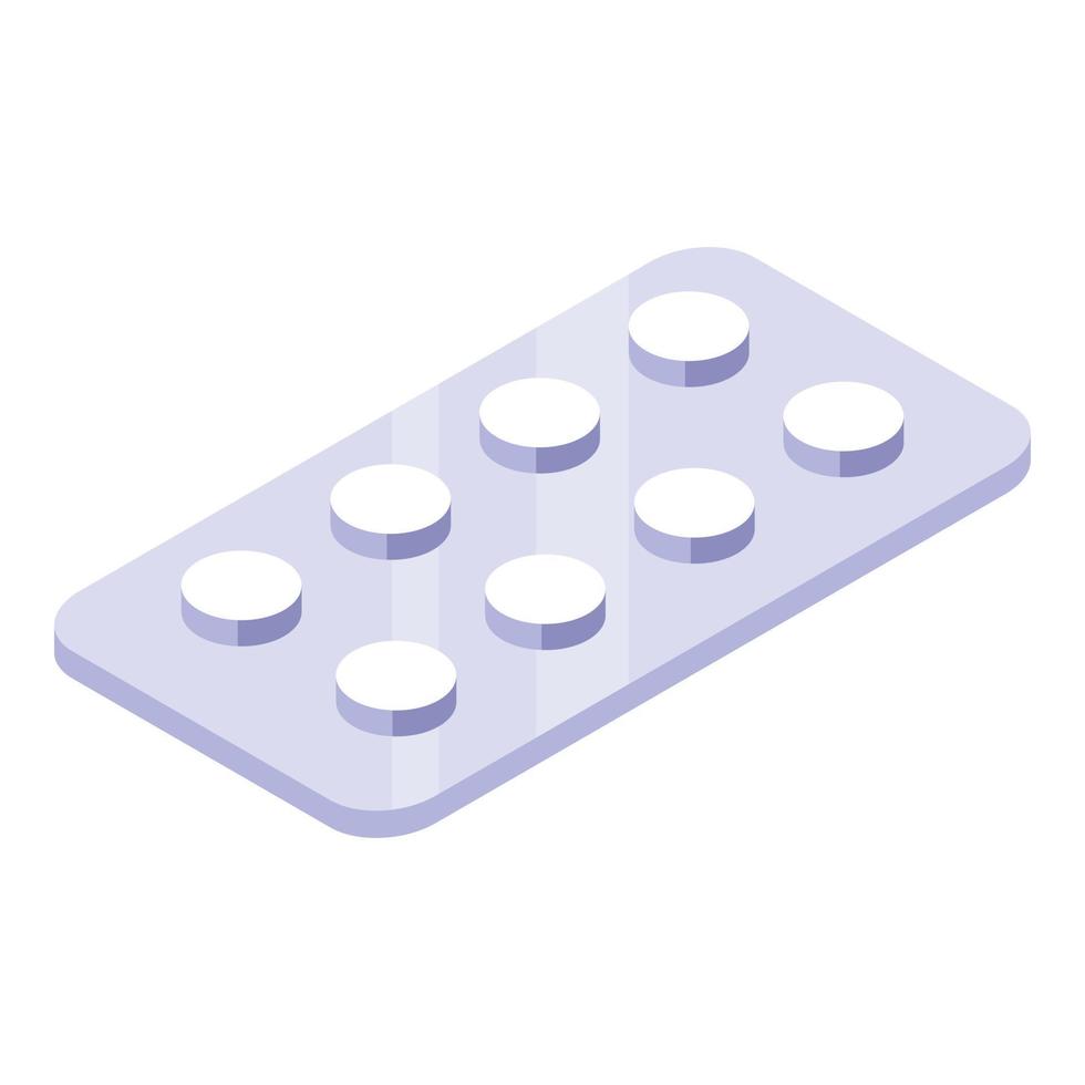 ícone de pacote de pílulas, estilo isométrico vetor