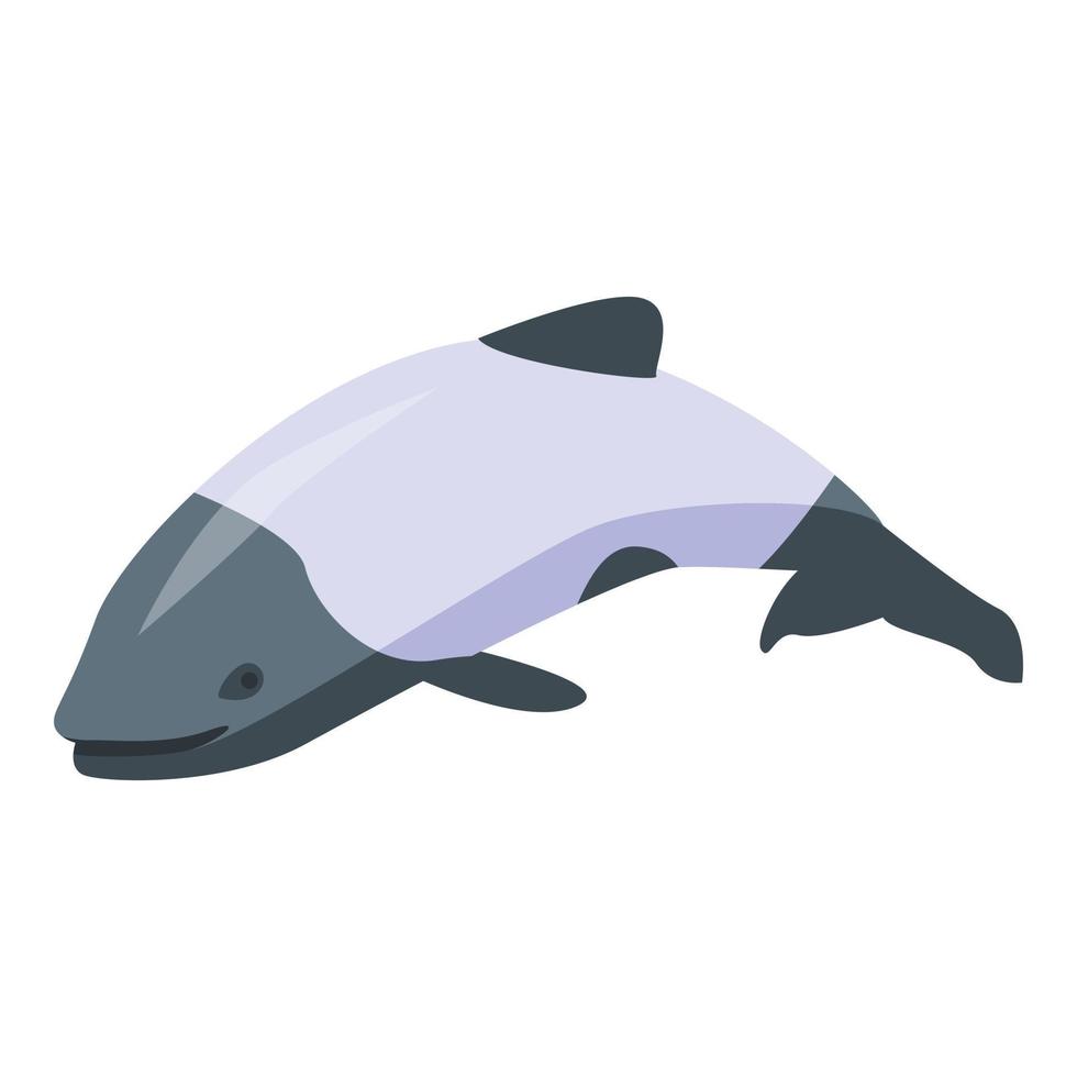 ícone do golfinho do oceano, estilo isométrico vetor