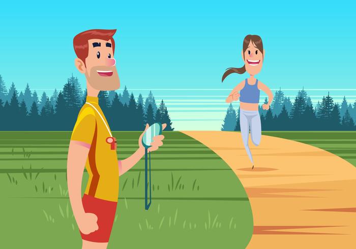 Running Personal Trainer Vector