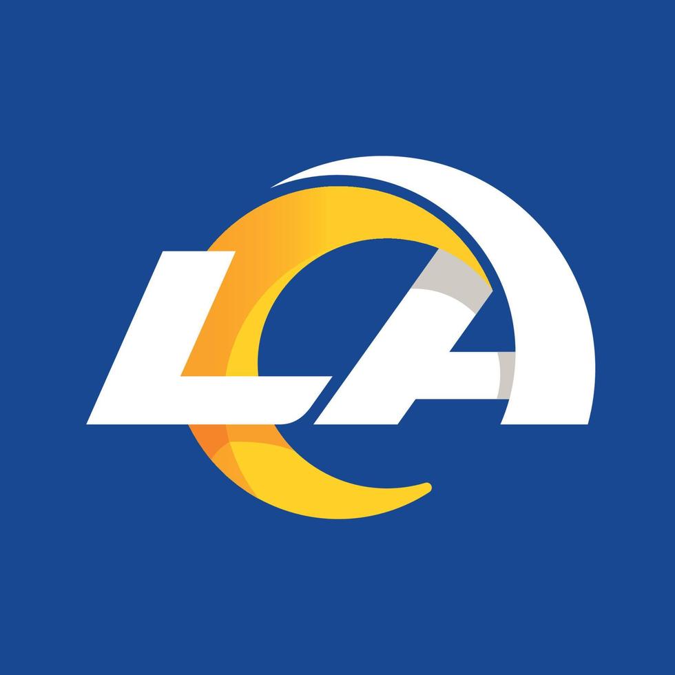 logotipo do los angeles rams em fundo azul vetor