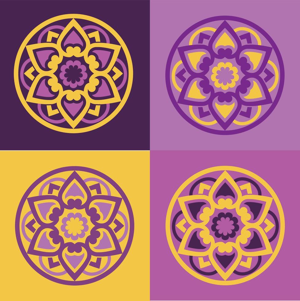 padrão repetição contínua roxo amarelo mehendi hina design azulejo de cozinha vetor