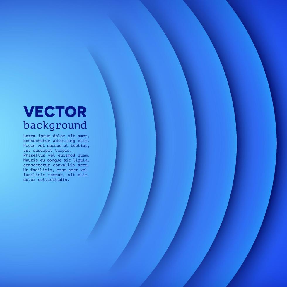fundo vetorial abstrato com camadas de papel azul vetor