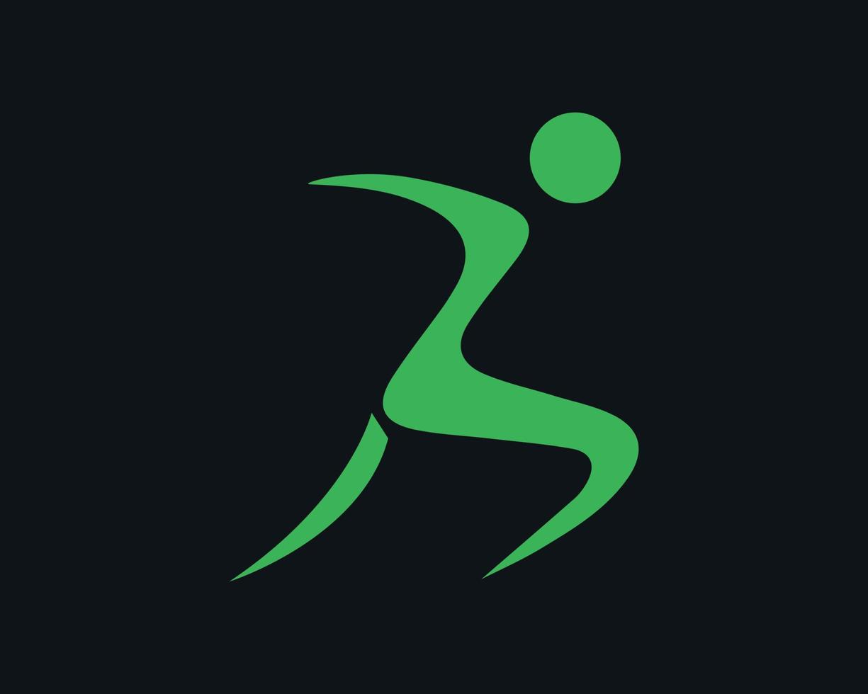 executando o conceito de design de logotipo vetorial. símbolo moderno do logotipo dos esportes do verão - silhueta do atleta da maratona. vetor