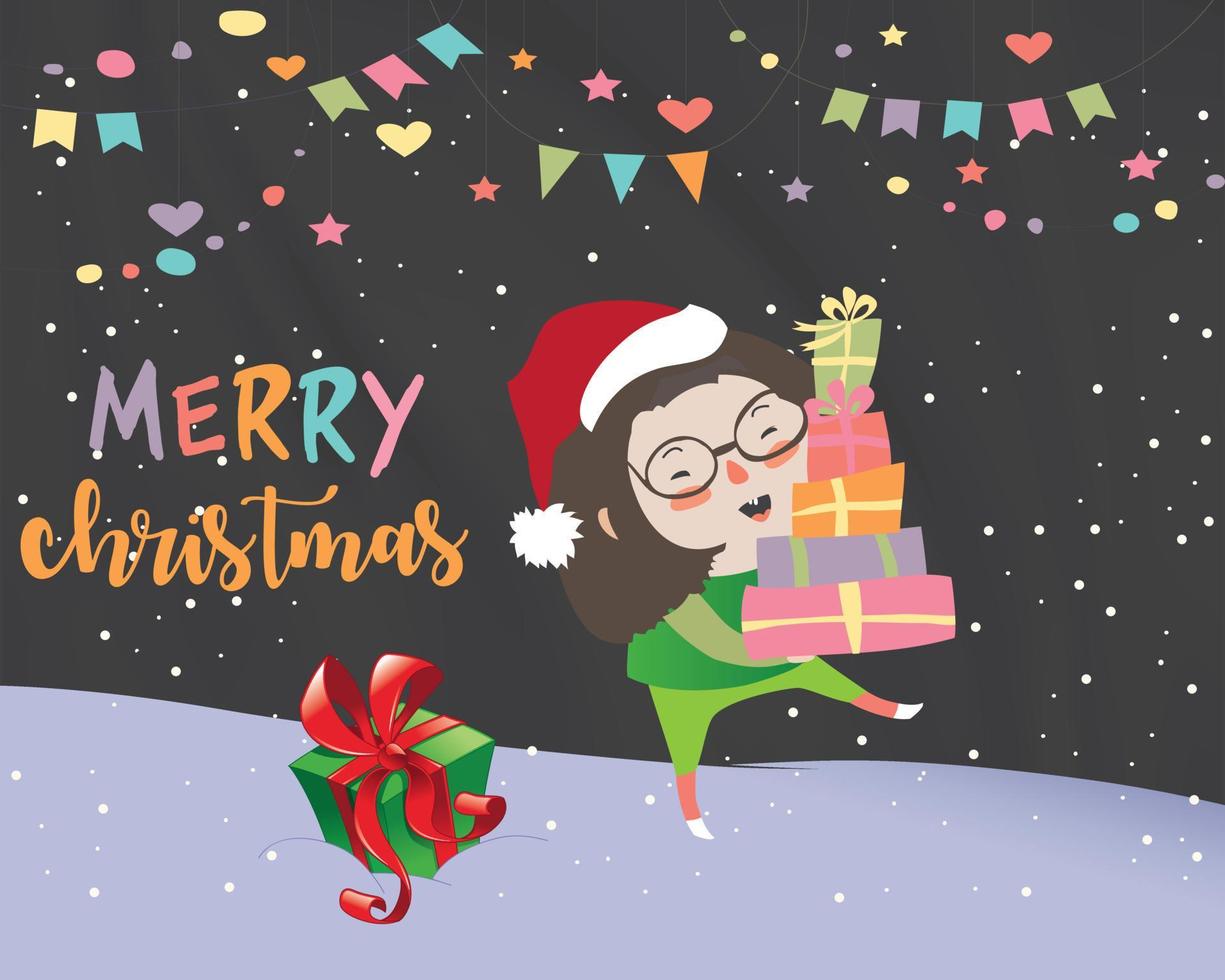 feliz natal e feliz ano novo feriado banner branco illustration.xmas design com objetos 3d vetoriais realistas, bola de natal dourada, floco de neve, confetes de glitter. vetor