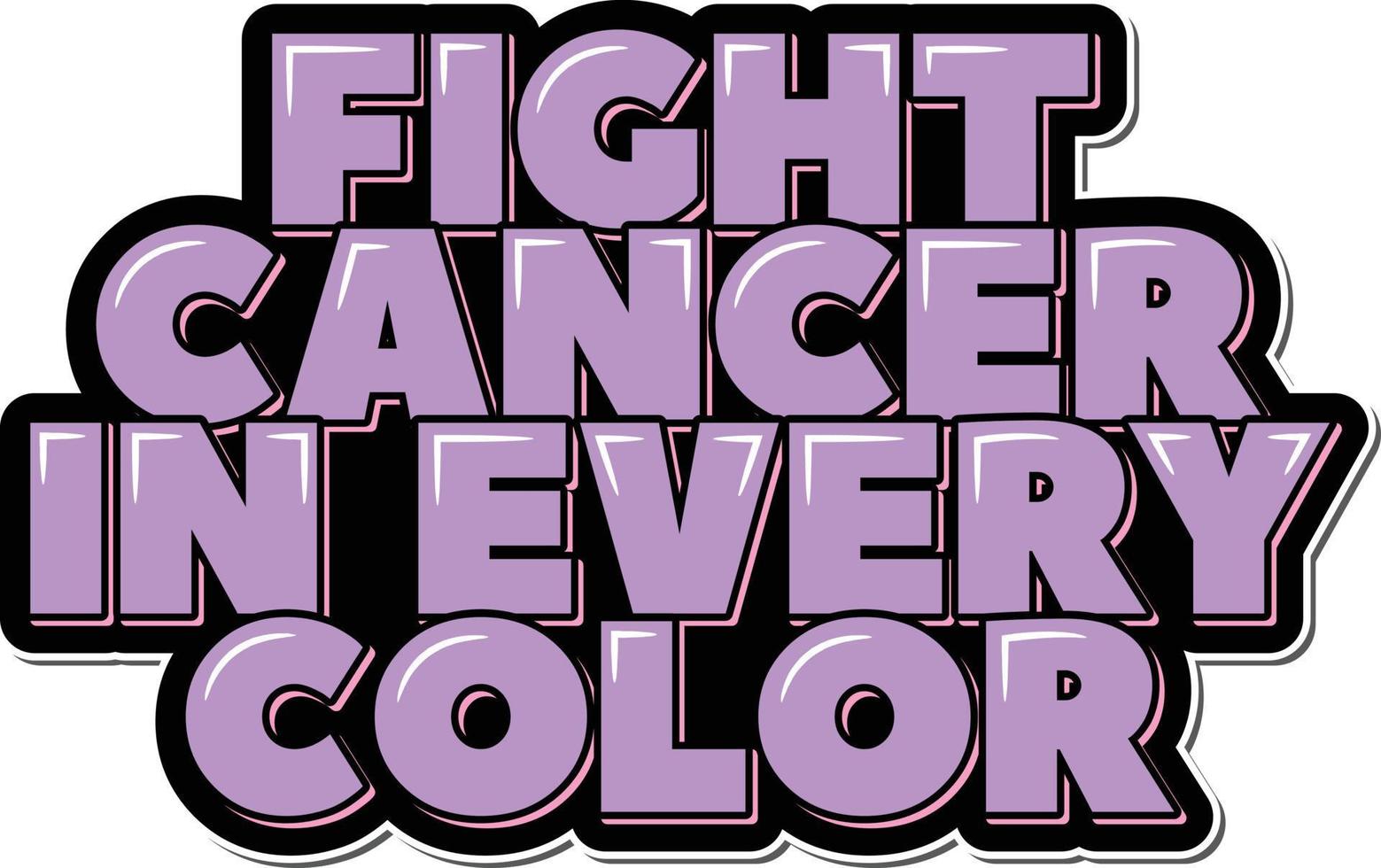 combater o câncer em todas as cores vetor