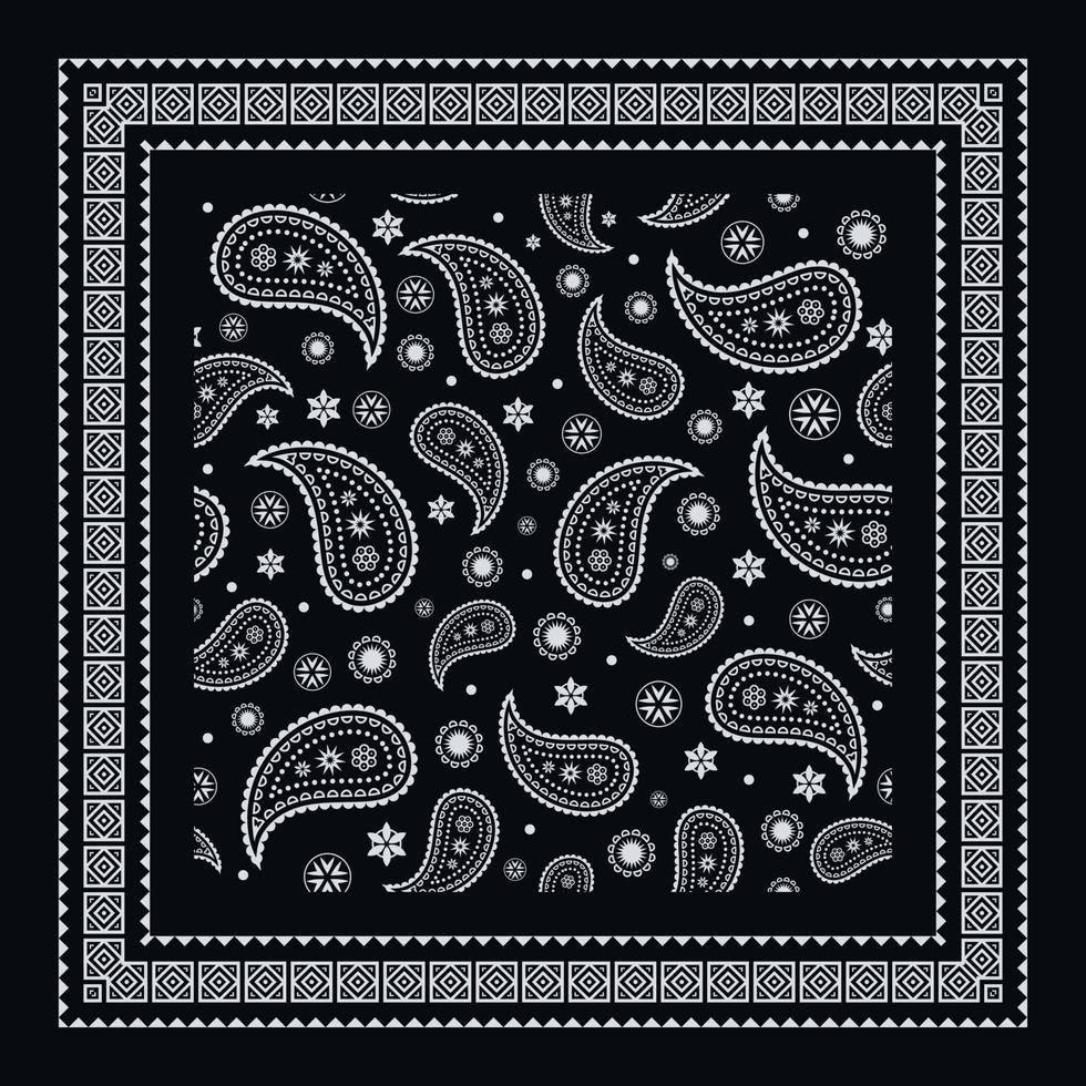 cachecol bandana paisley, estampa de tecido de toalha de mesa, xale de seda, lenço, lenço de pescoço, hijab vetor