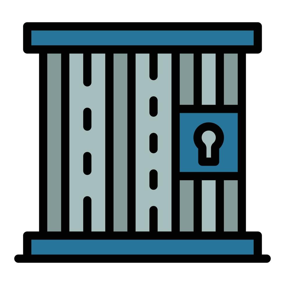 vetor de contorno de cor de ícone de portão de prisão