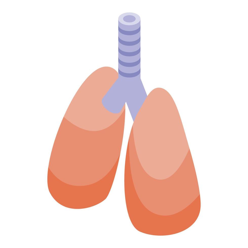 vetor isométrico de ícone de bioimpressão de pulmões. Ciência médica