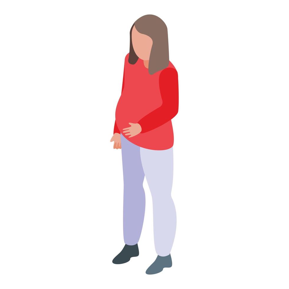 vetor isométrico de ícone de mulher grávida. barriga de bebê