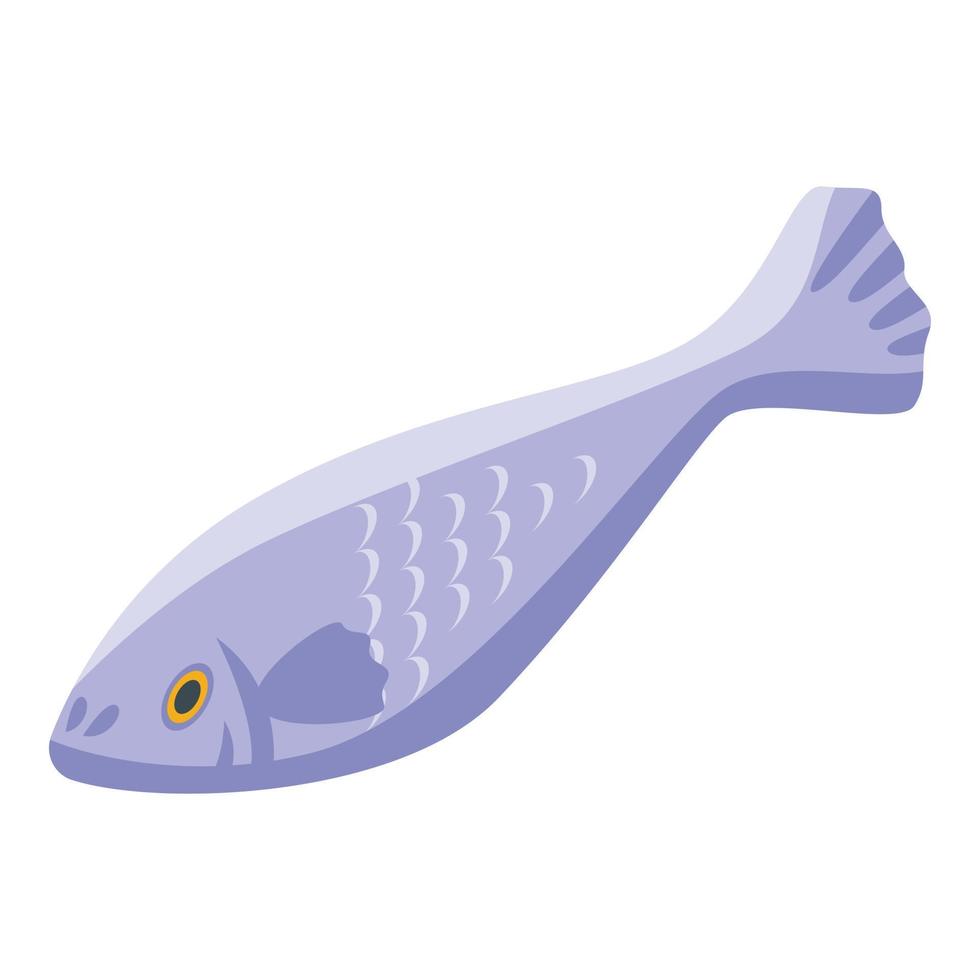 ícone de proteína de peixe, estilo isométrico vetor