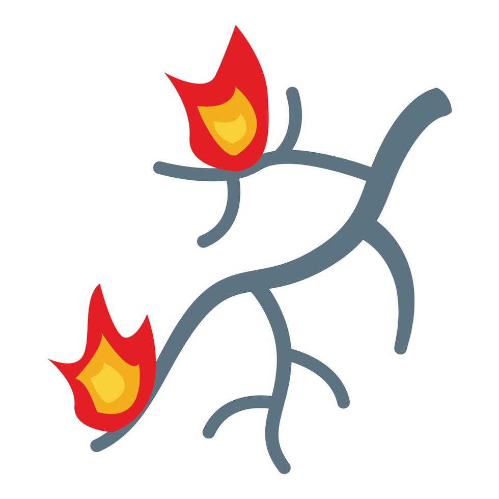 ícone de galho em chamas, estilo isométrico vetor