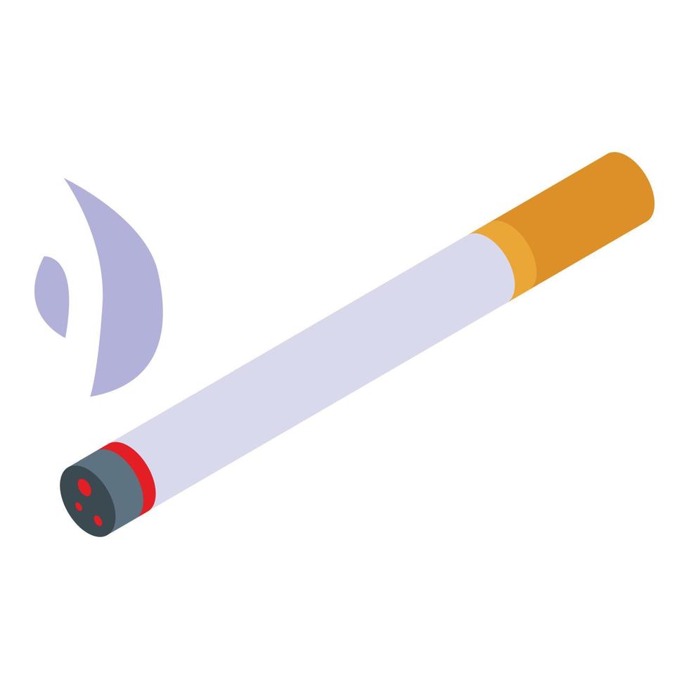 ícone de cigarro aceso, estilo isométrico vetor