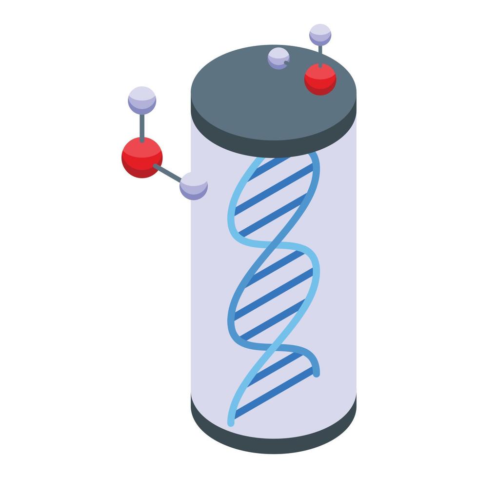 ícone da cápsula de dna do cientista pesquisador, estilo isométrico vetor