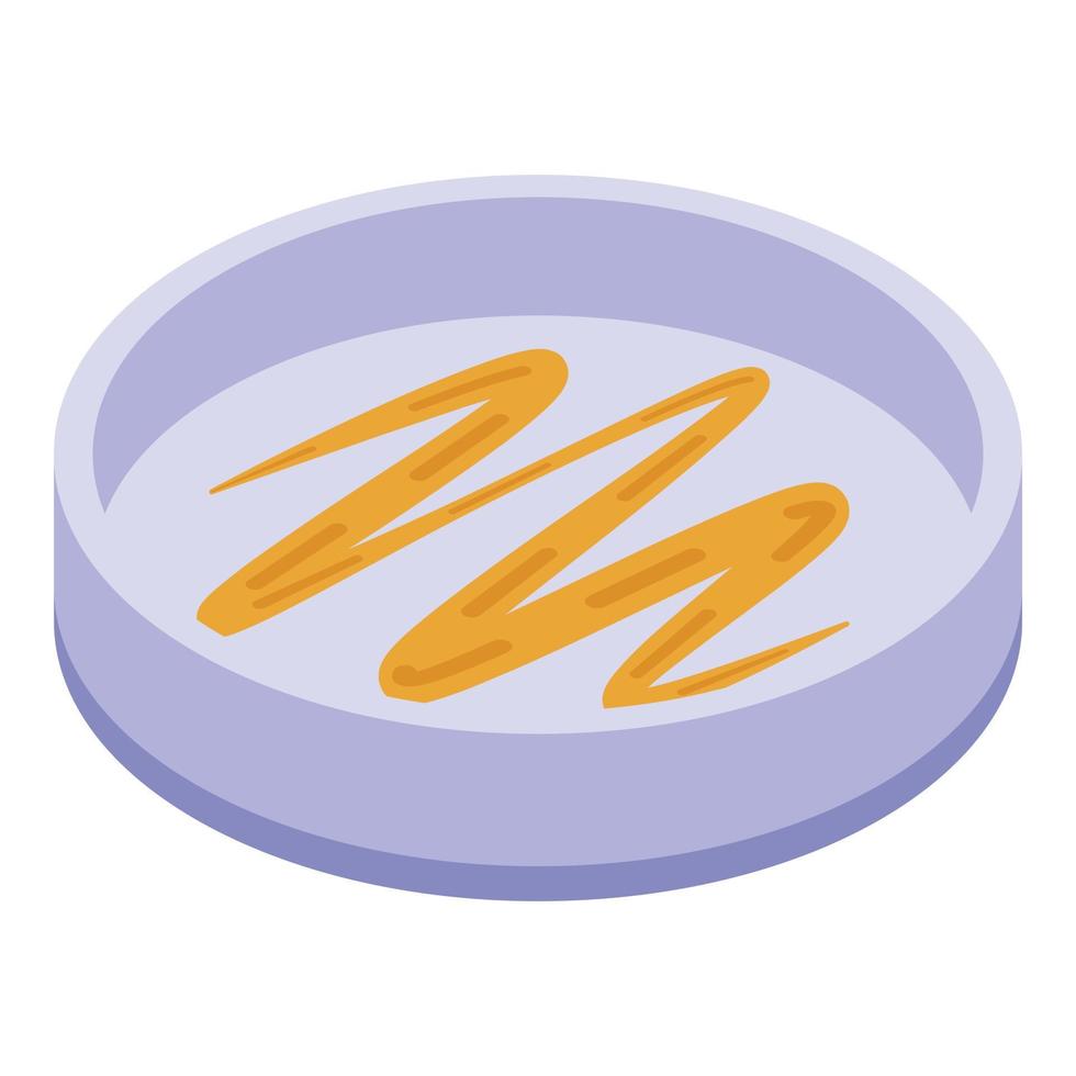 ícone de placa de petri de laboratório, estilo isométrico vetor