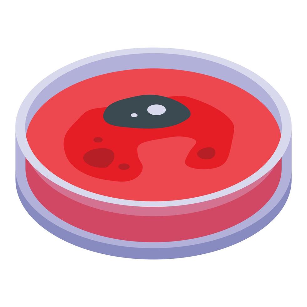 ícone de placa de Petri de sangue, estilo isométrico vetor