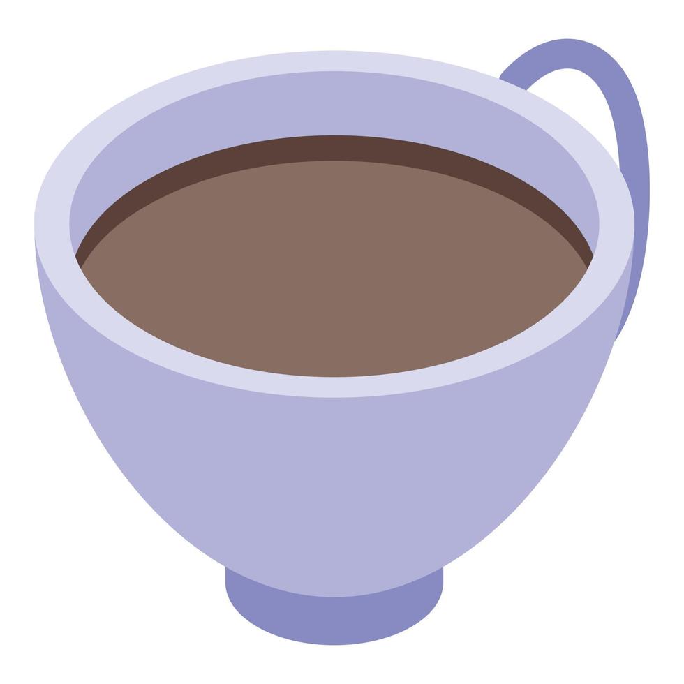 ícone de xícara de café de escritório em casa, estilo isométrico vetor