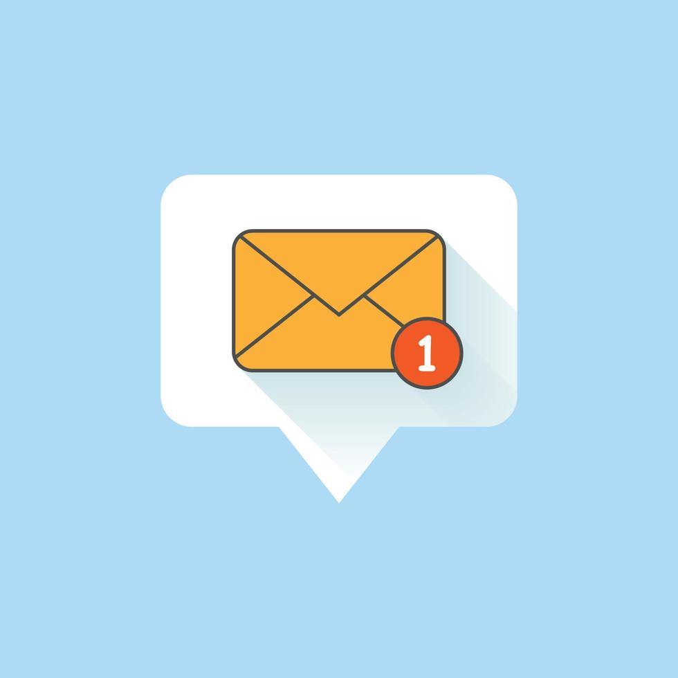 novo ícone de mensagens recebidas em estilo plano. envelope com ilustração vetorial de notificação em fundo isolado. conceito de negócio de sinal de e-mail. vetor
