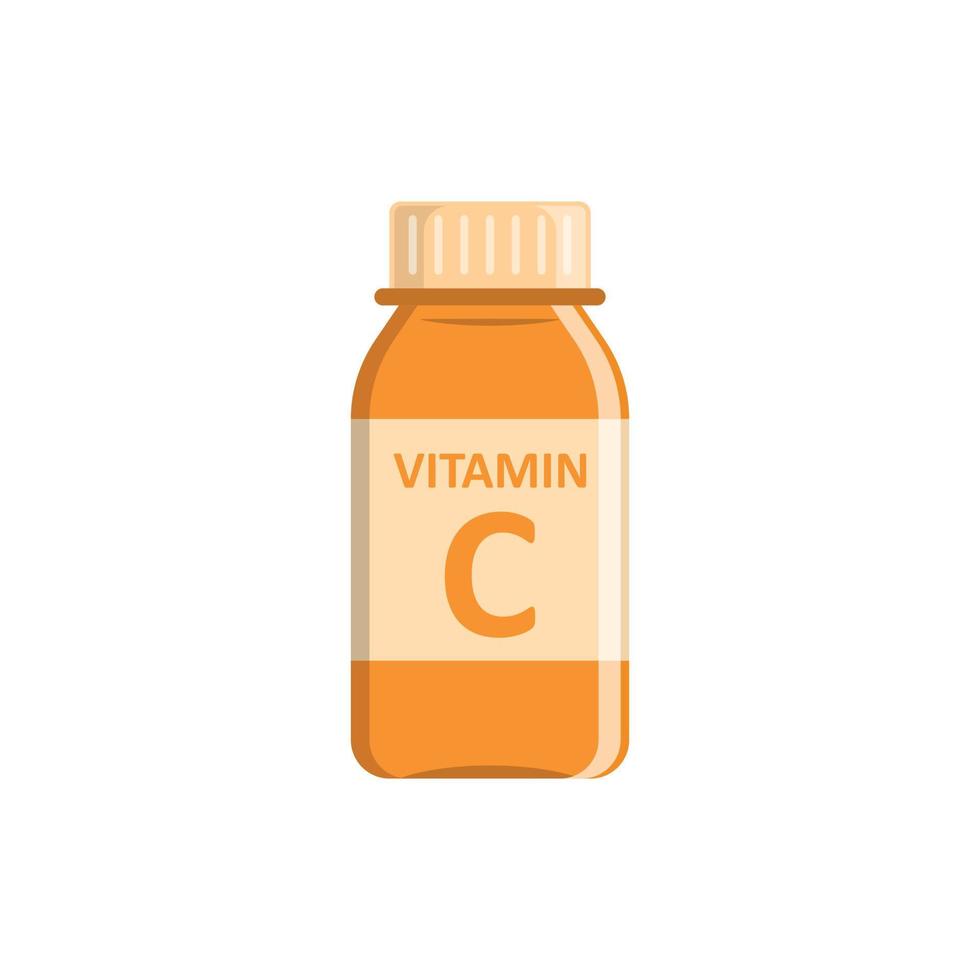ícone de vitamina c em estilo simples. garrafa com ilustração vetorial de pílula em fundo branco isolado. conceito de negócio de sinal de farmácia. vetor