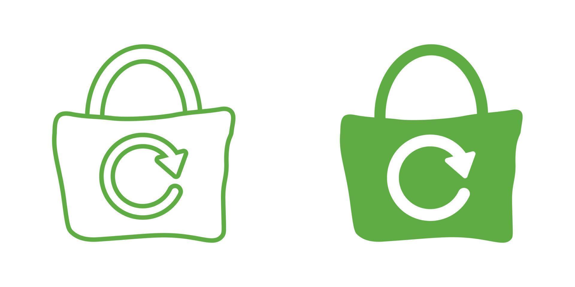 ícone de saco ecológico em estilo simples. ilustração em vetor ecobag em fundo branco isolado. conceito de negócio de sinal de comprador reutilizável.