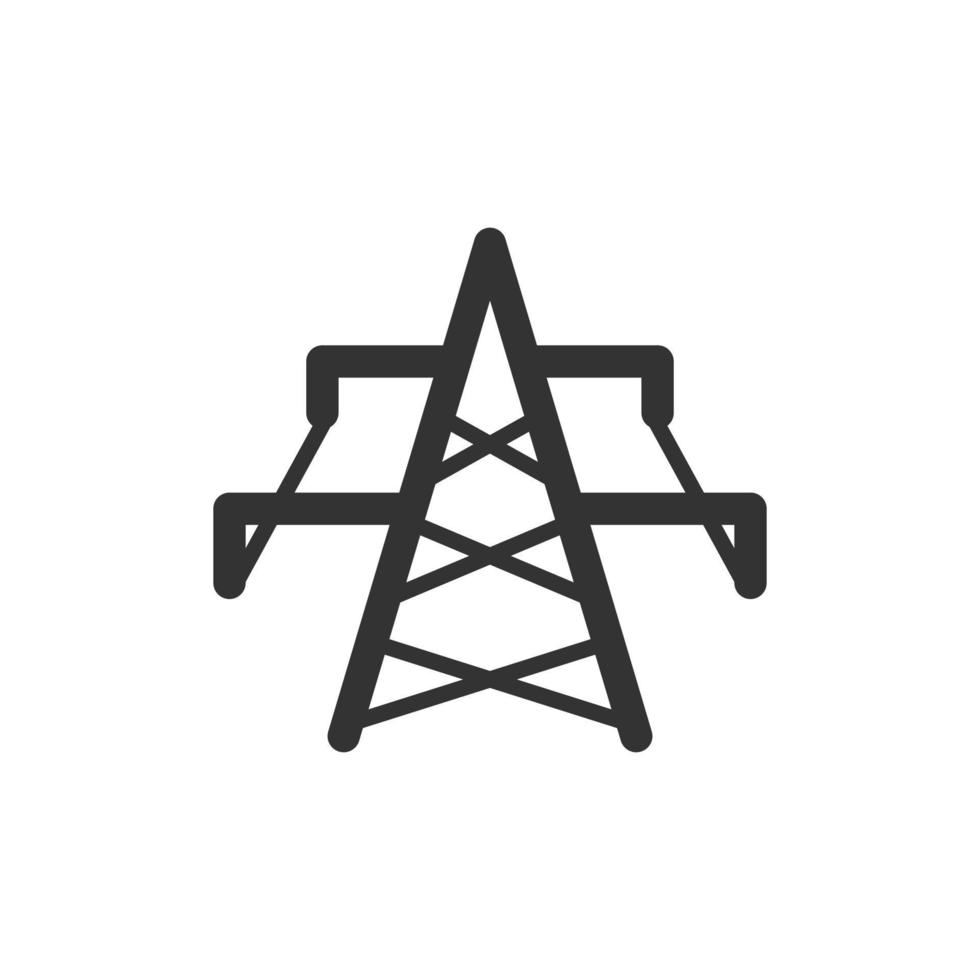 ícone de torre elétrica em estilo simples. ilustração em vetor estação de energia em fundo branco isolado. conceito de negócio de sinal de alta tensão.