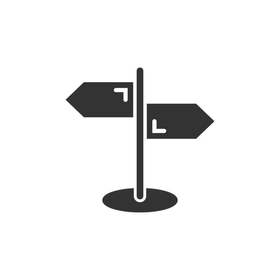ícone de sinalização de encruzilhada em estilo simples. ilustração em vetor direção estrada em fundo branco isolado. conceito de negócio roadsign.