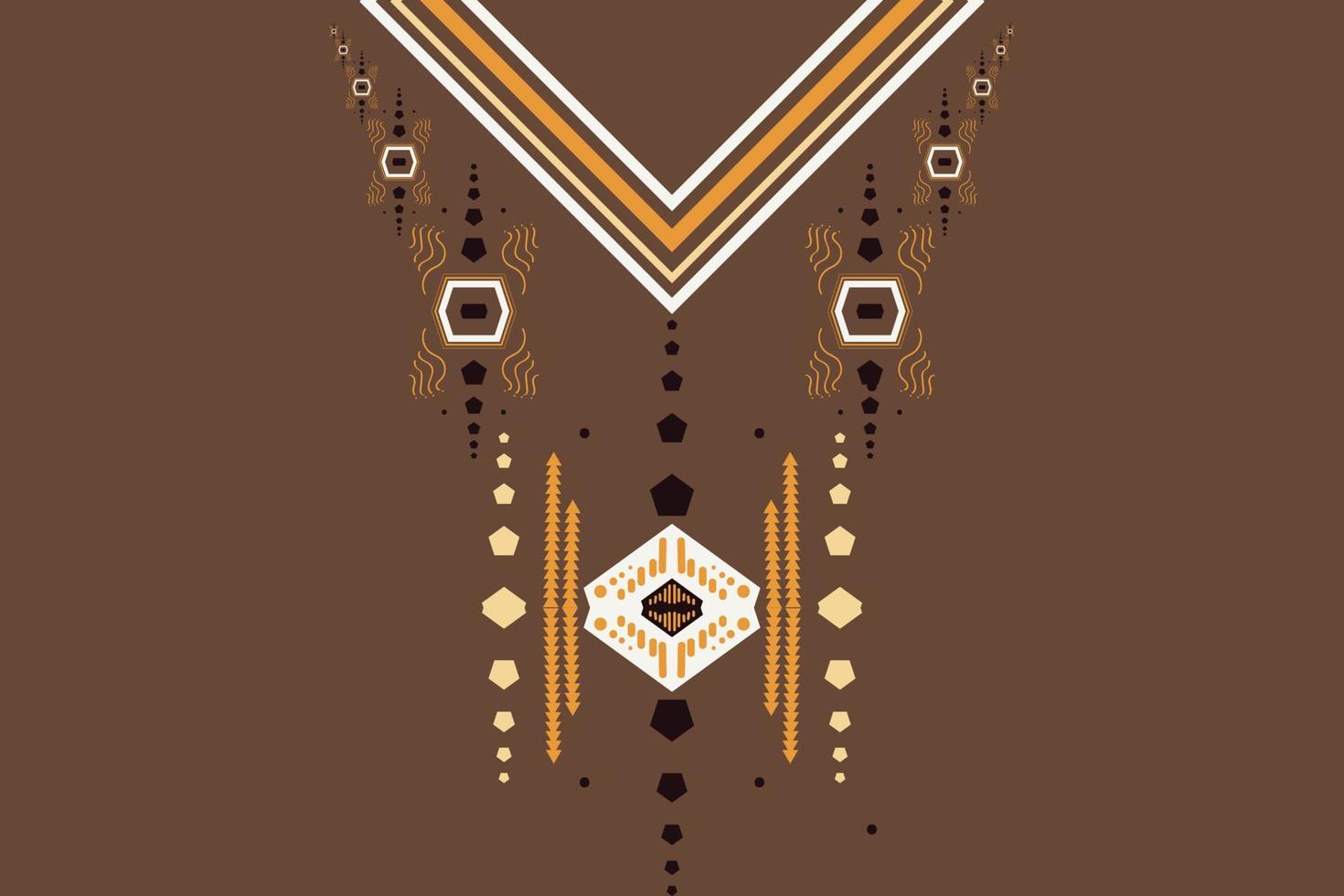motivo de vetor de design de pescoço kurti geométrico étnico padrão bordado de pescoço padrão ombre bordado de estilo asteca abstrato ilustração em vetor de design de pescoço kurti. design para textura, tecido e saree.