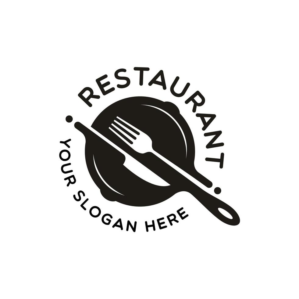 garfo de colher de teflon para design de logotipo de restaurante vetor