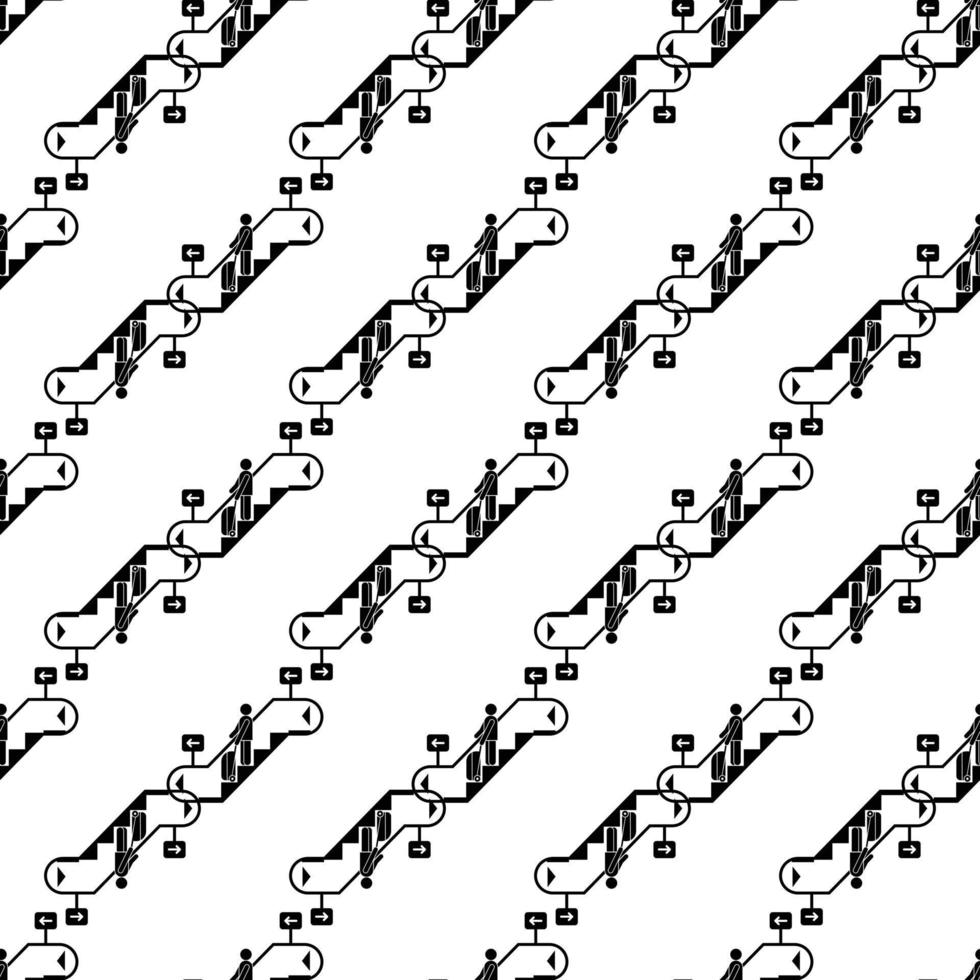 mala de homem viagem escada rolante padrão sem costura vetor