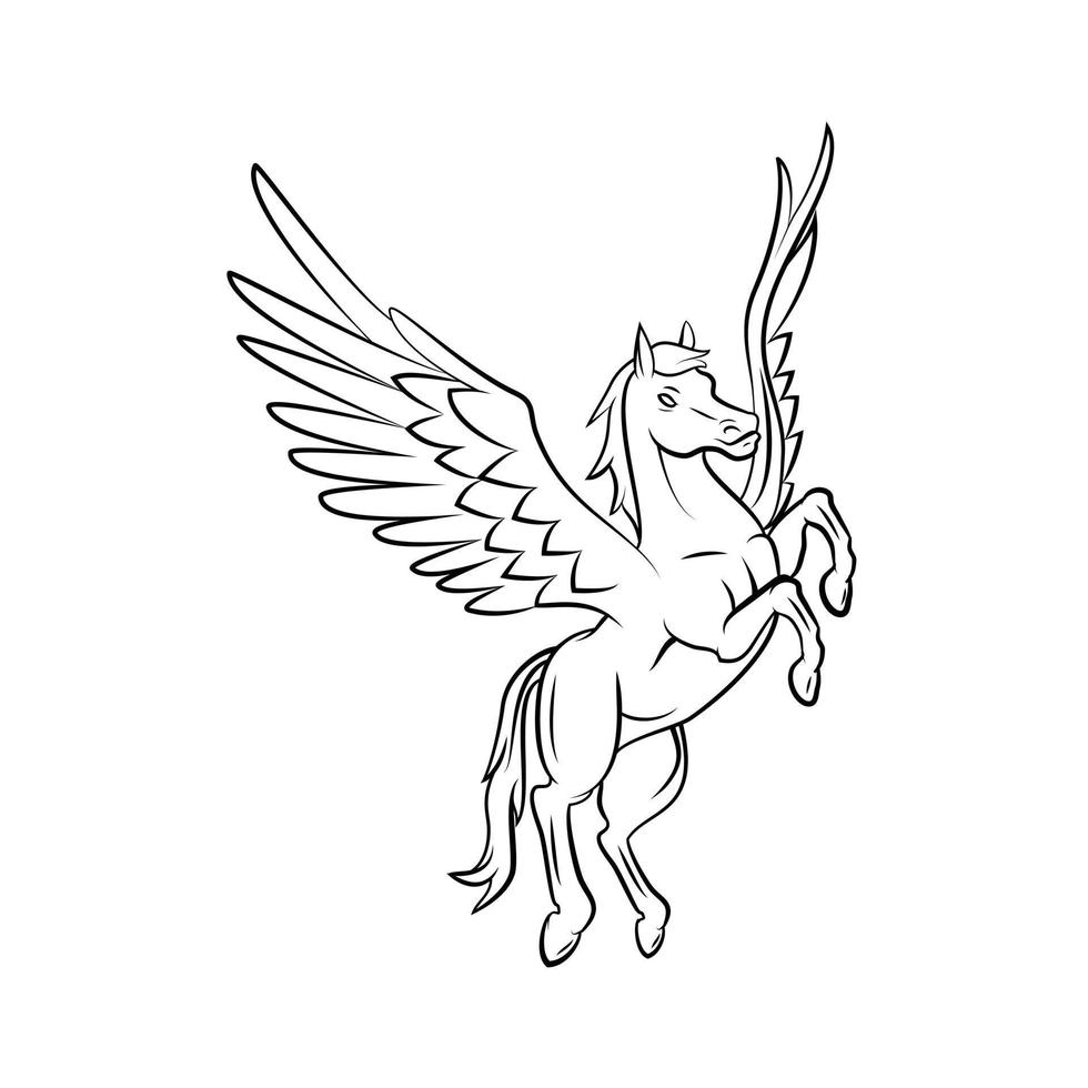 design de ilustração de asa de cavalo vetor