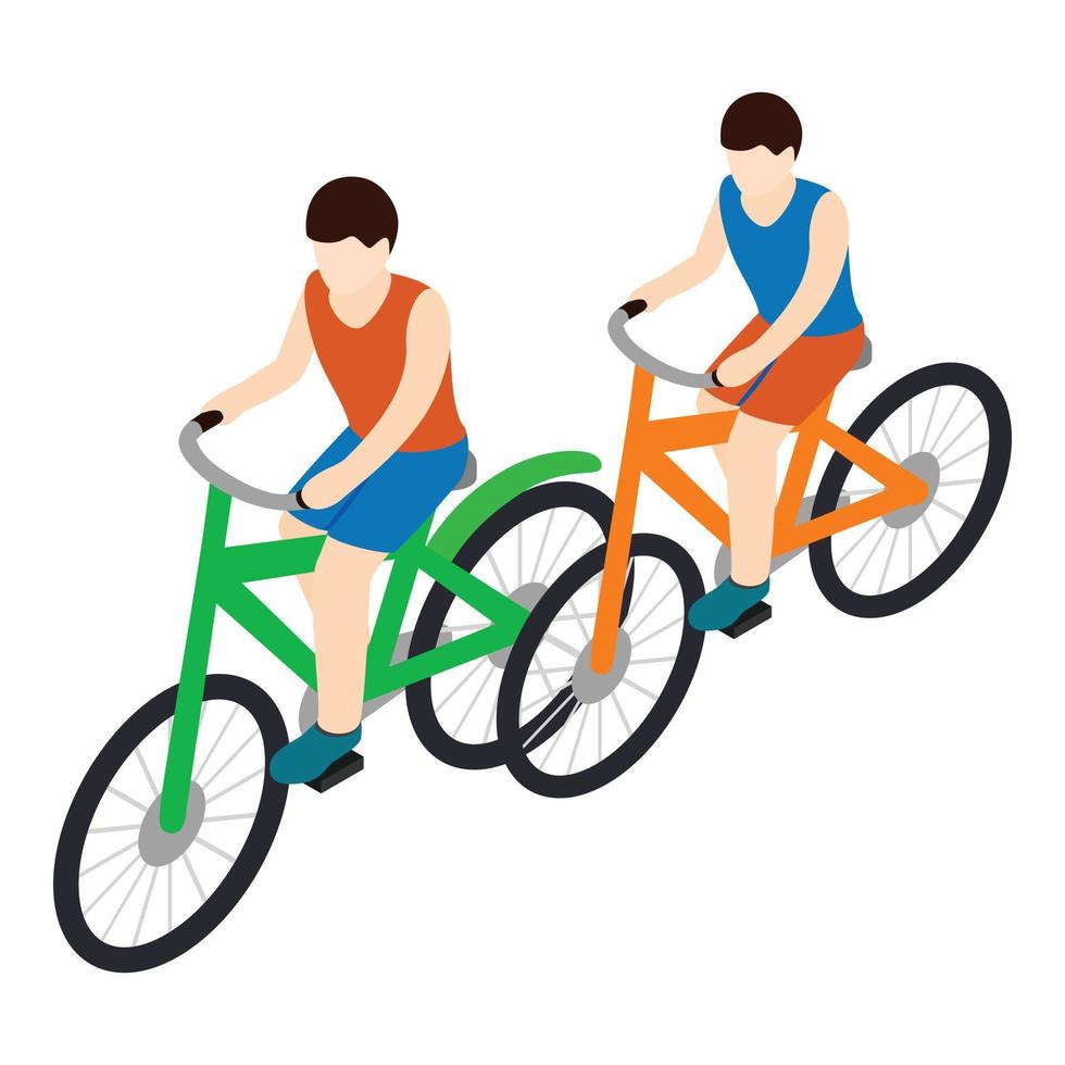 ícone do ciclista, estilo isométrico vetor