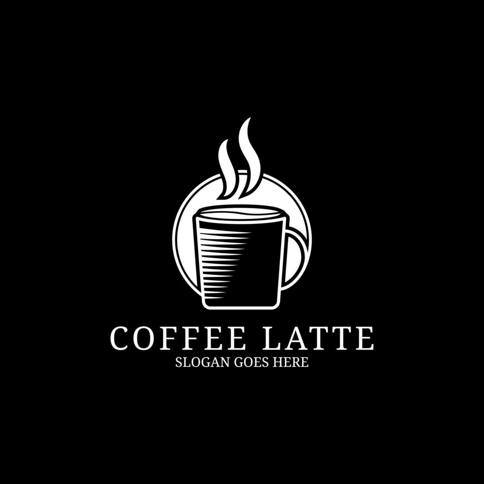 inspiração de design de logotipo de loja de café com leite vintage, arte vetorial de cafeteria retrô vetor
