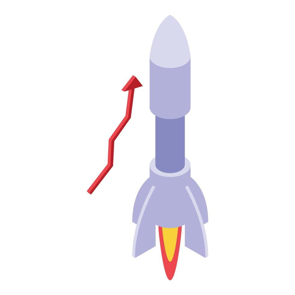 ícone de foguete bitcoin, estilo isométrico vetor