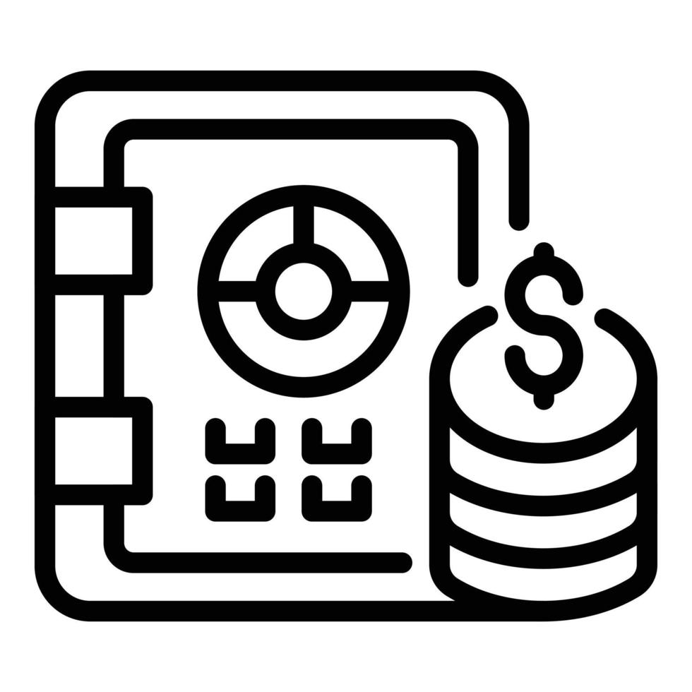 ícone de casa segura de dinheiro, estilo de estrutura de tópicos vetor