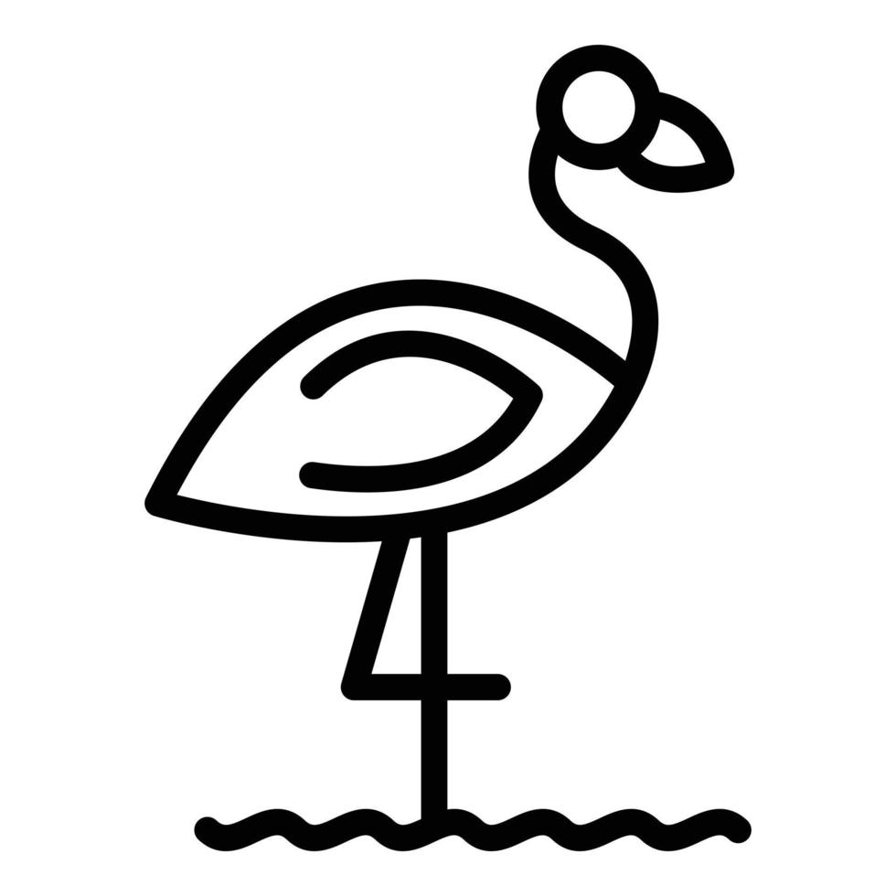 ícone de pássaro flamingo, estilo de estrutura de tópicos vetor