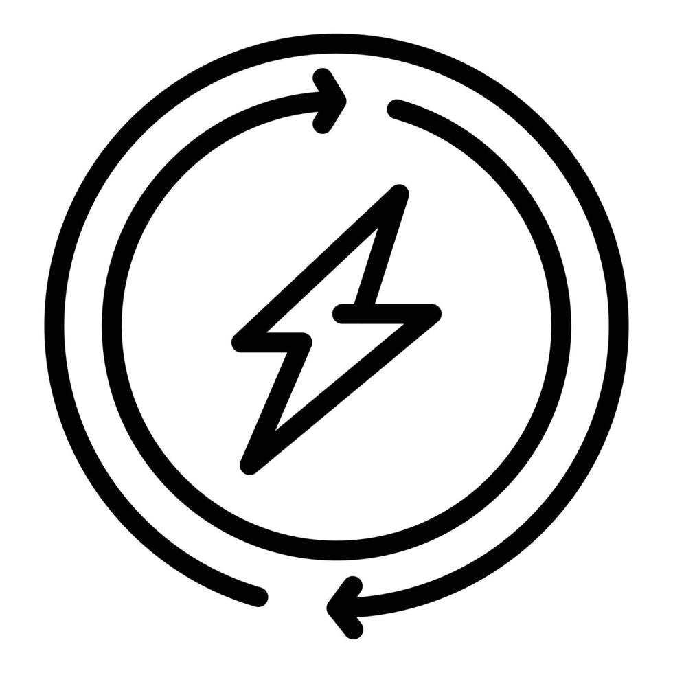 aumentar o ícone de energia, estilo de estrutura de tópicos vetor