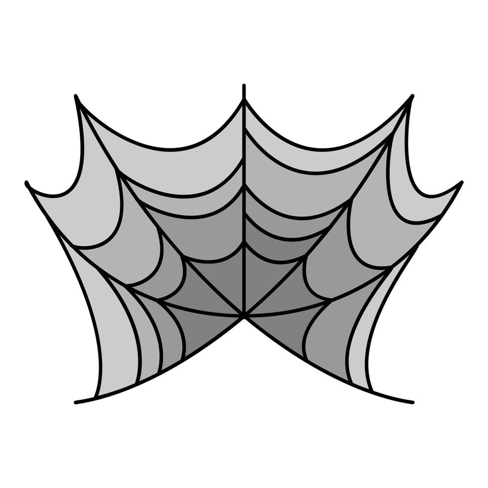 vetor de contorno de cor de ícone de armadilha de teia de aranha