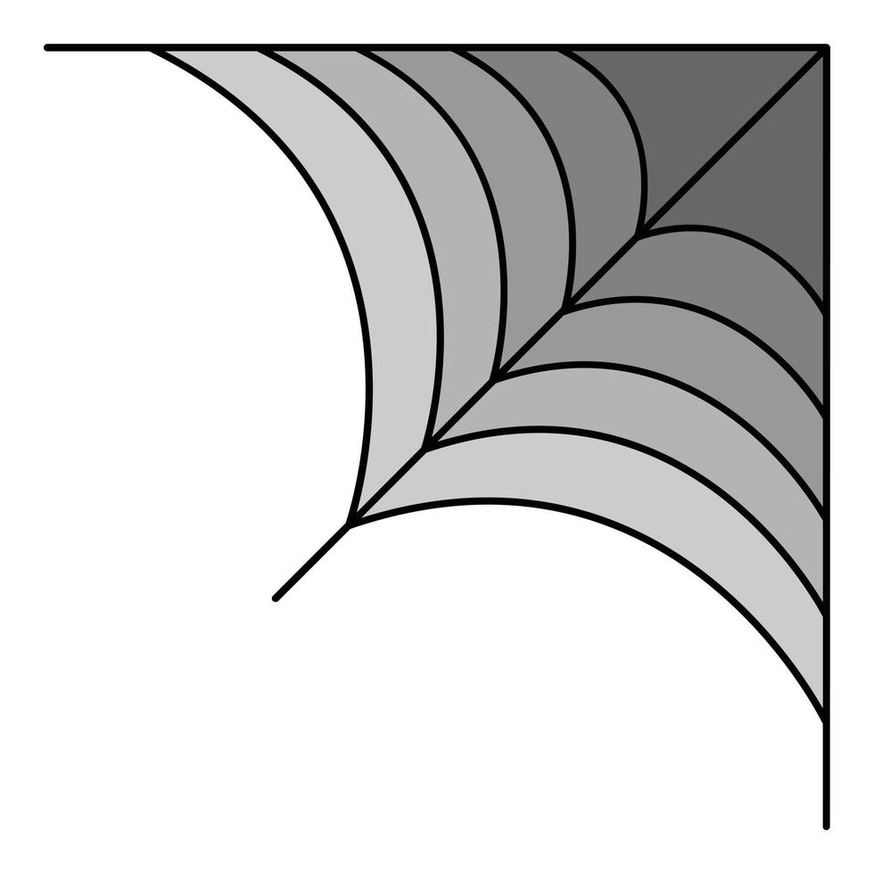 vetor de contorno de cor de ícone de teia de aranha de canto