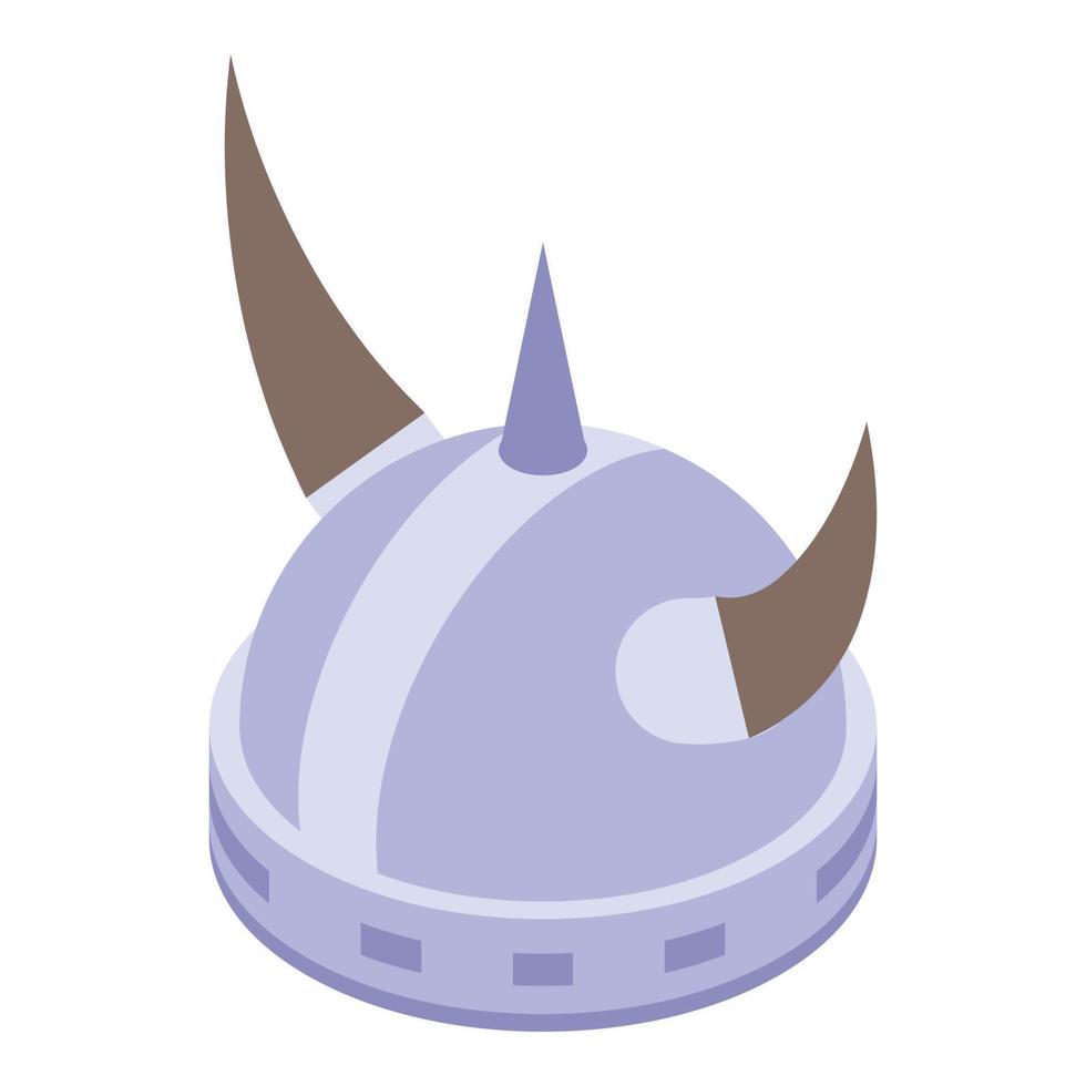 ícone do capacete viking, estilo isométrico vetor