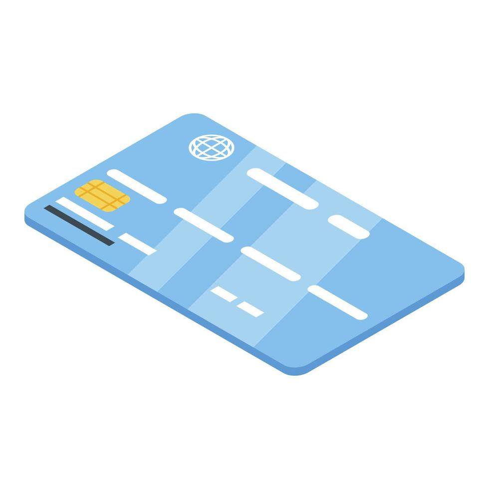 ícone de cartão de crédito fraudulento, estilo isométrico vetor