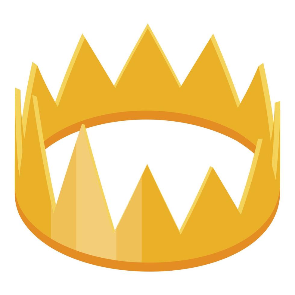 ícone de reputação de coroa de ouro, estilo isométrico vetor