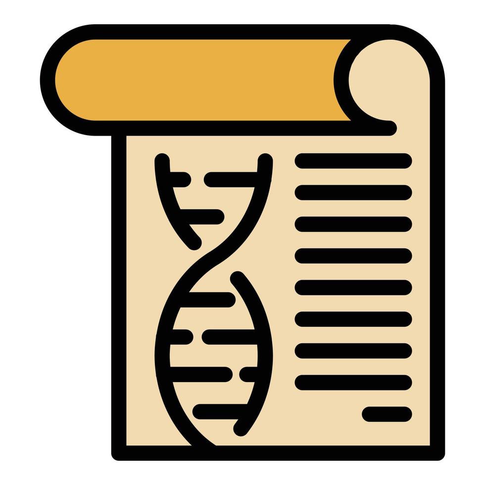 vetor de contorno de cor de ícone de relatório de dna