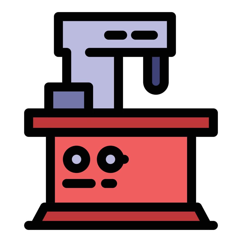 vetor de contorno de cor de ícone de feixe de máquina de trituração
