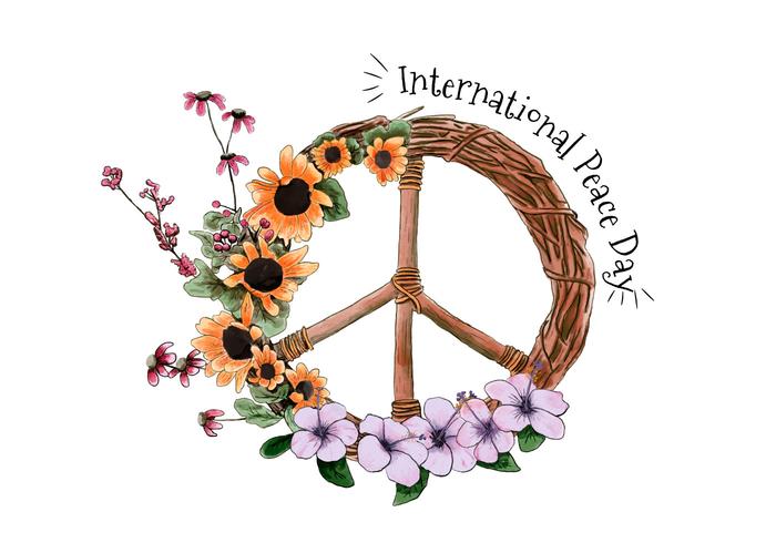 Watercolor International Peace Day Vector