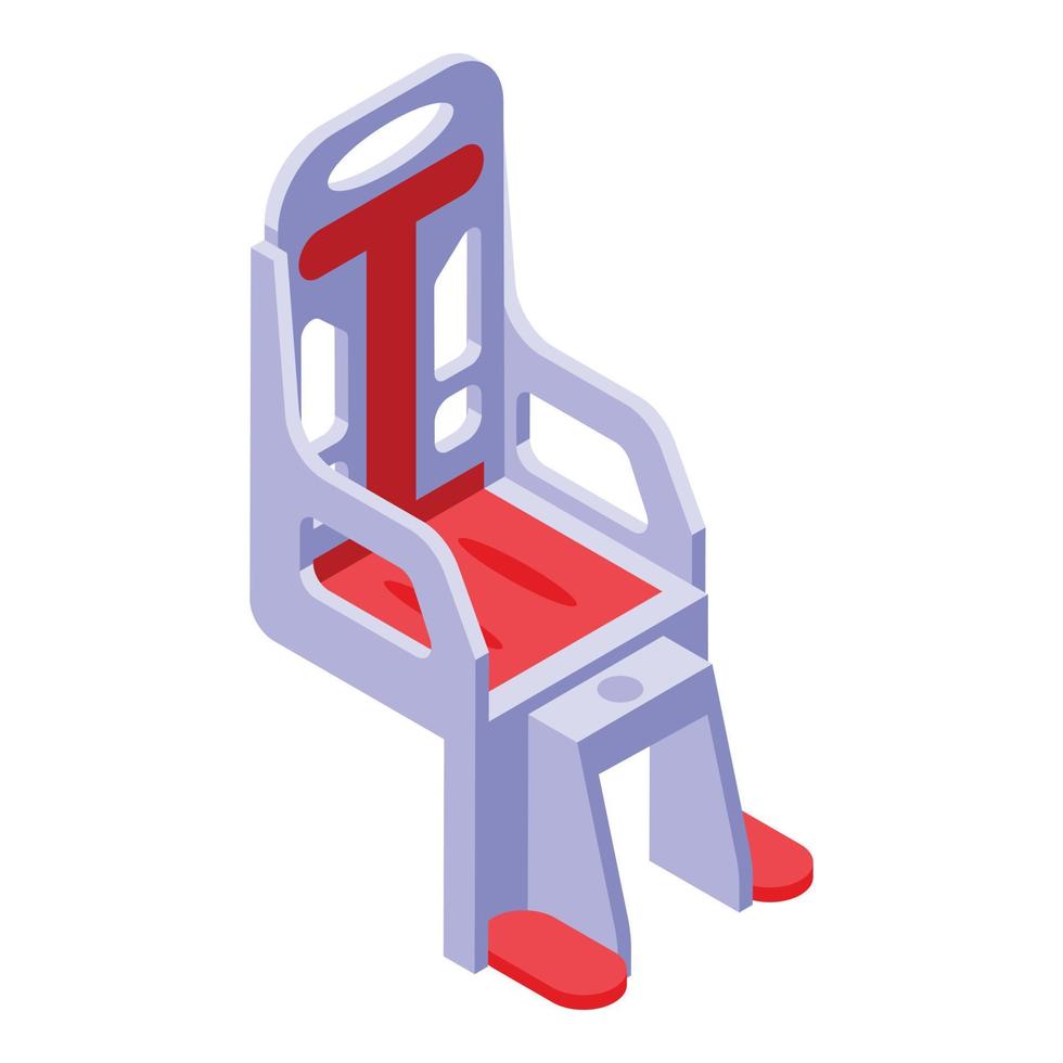 ícone de bicicleta de cadeira de criança de carrinho, estilo isométrico vetor