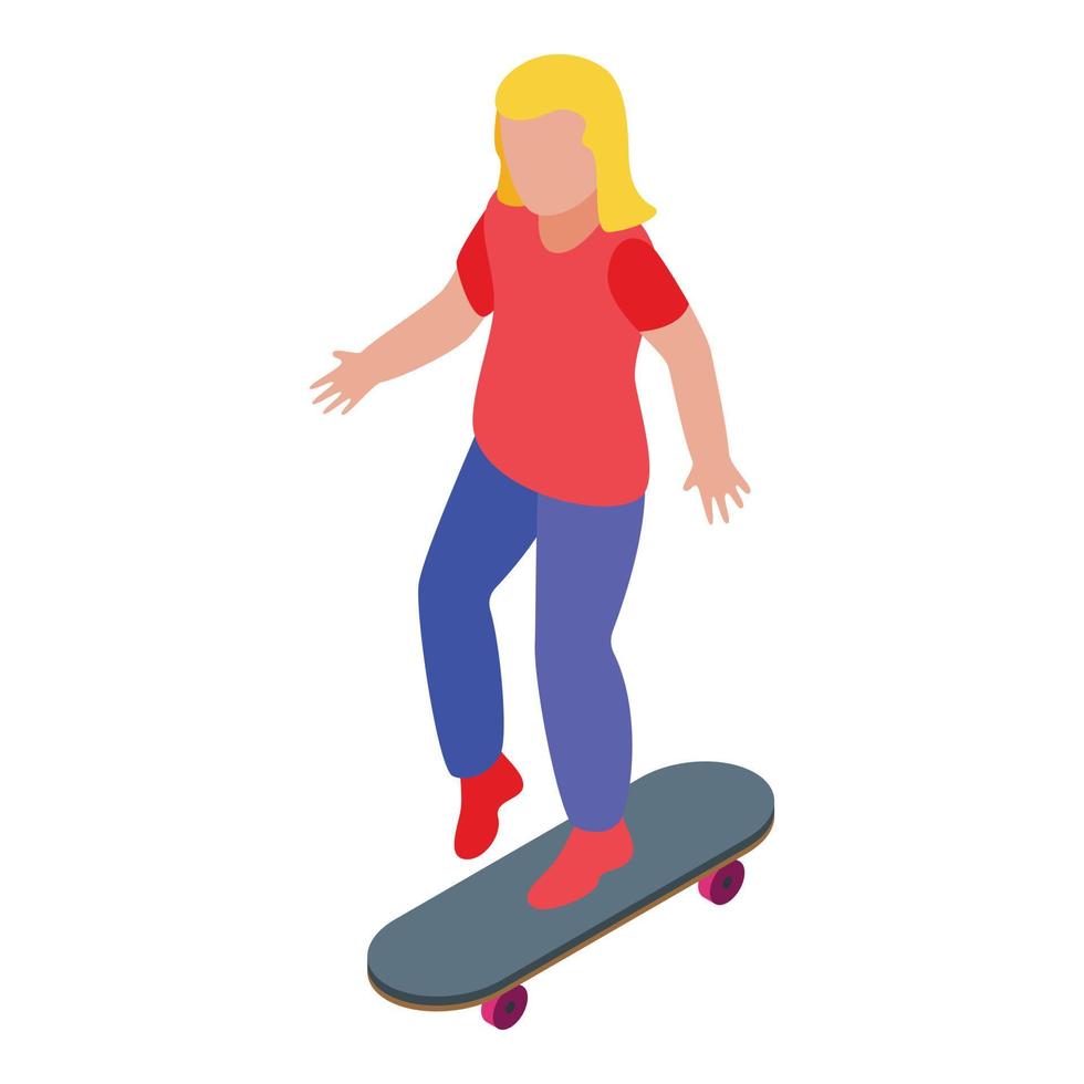 pratique o ícone do skate, estilo isométrico vetor