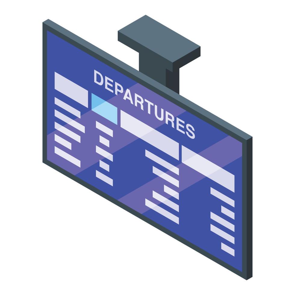 ícone do monitor do aeroporto, estilo isométrico vetor