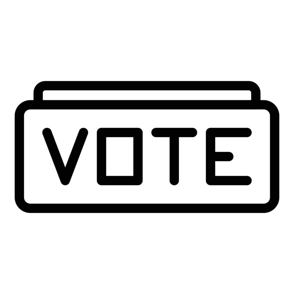 vetor de contorno de ícone de campanha de votação. cédula de votação