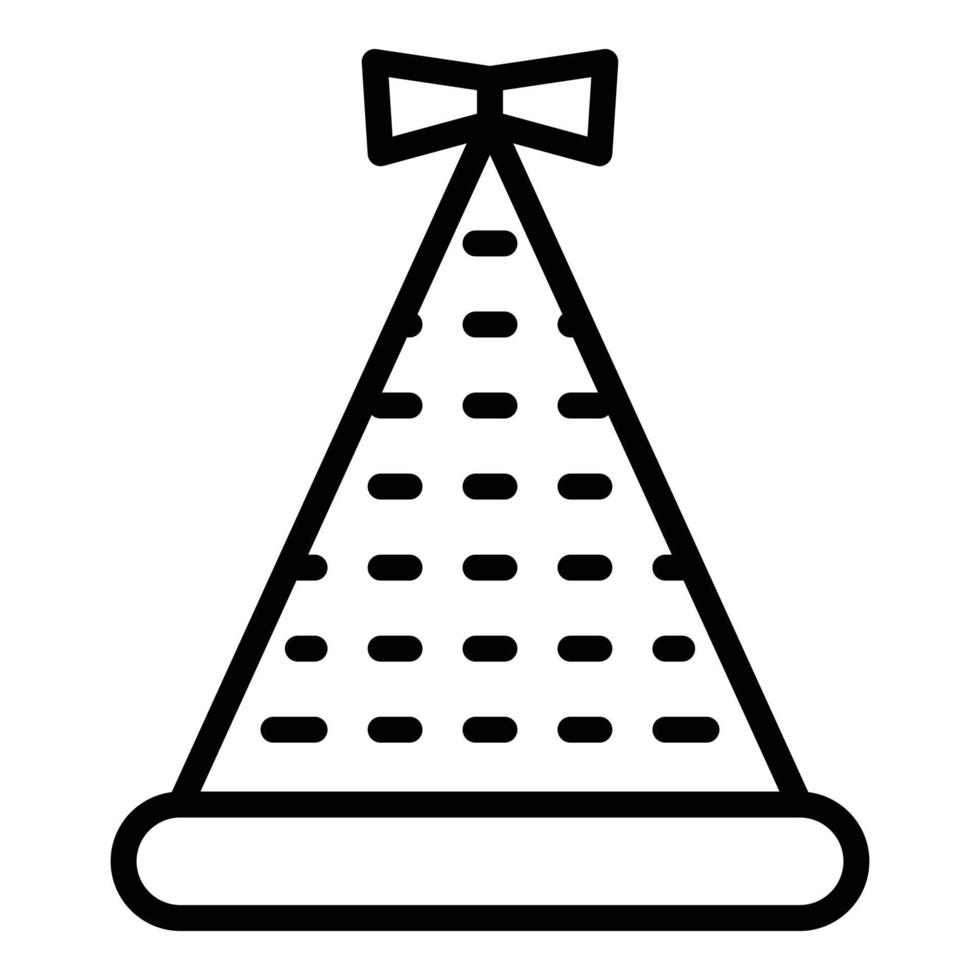 ícone de chapéu de festa de cone, estilo de estrutura de tópicos vetor